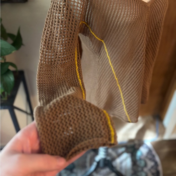 Brown Knit V-Neck Sweater - Picture 6 of 12